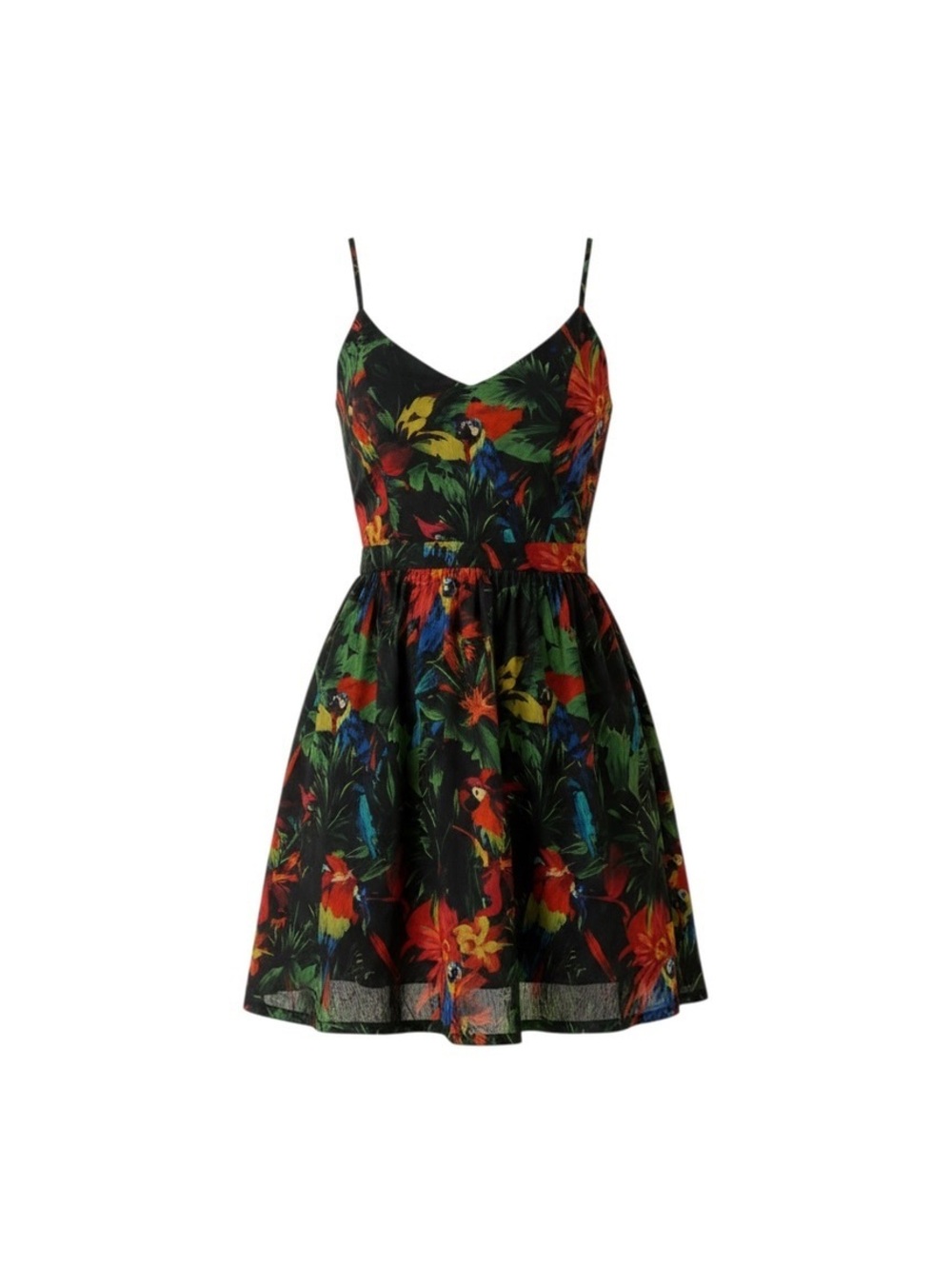 Love Moschino Tropical Parrot Fit & Flare Dress
